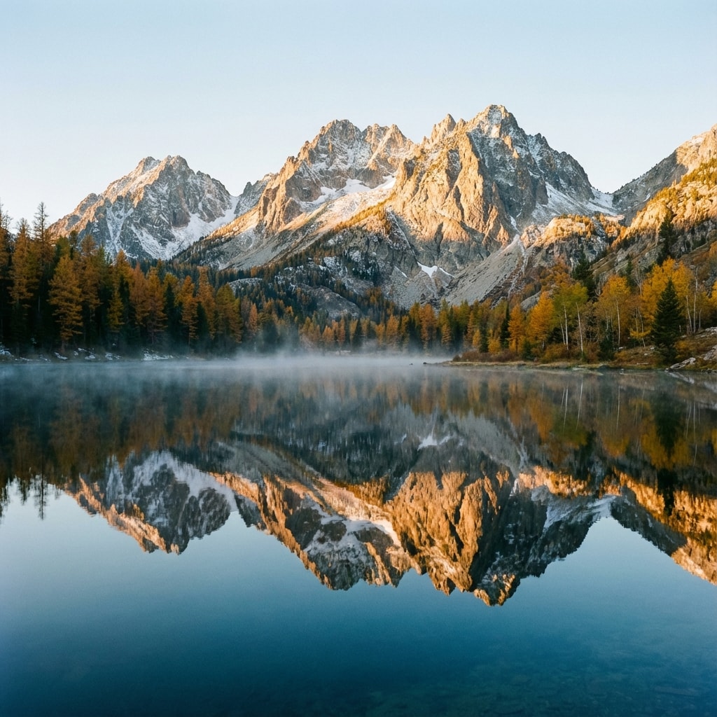 Cinematic Idaho mountain range sunrise