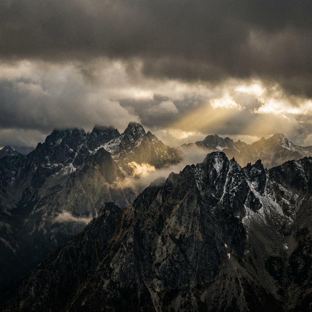 Jagged peaks of the Sawtooth Mountain Range in Idaho