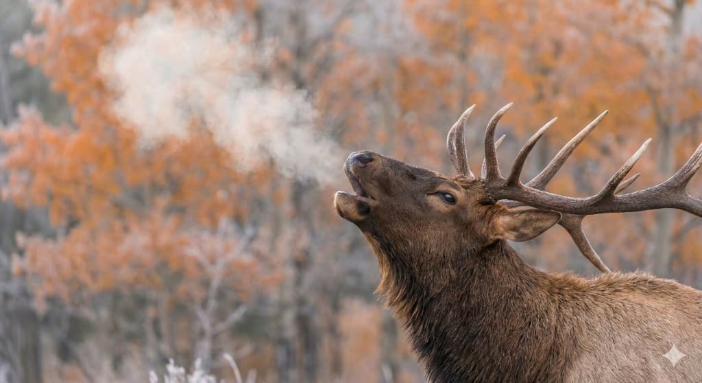 Bull elk bugling during the September rut